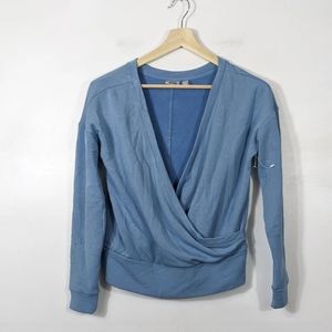 ZELLA Women's NWOT Blue Peaceful Wrap Pullover Top Size XXS